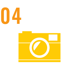 プロカメラマンによる当日写真撮影イメージ｜カメラのアイコン