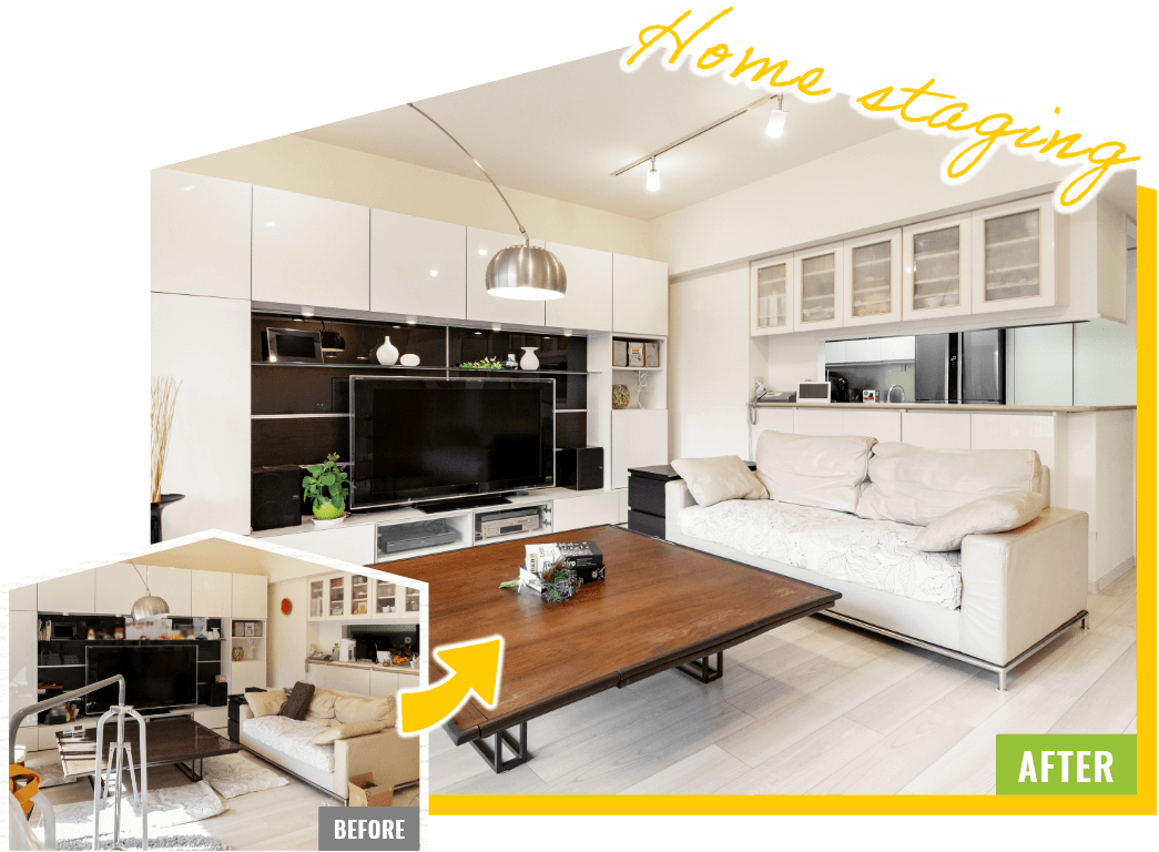 整理収納後の清潔で魅力的なキッチン、ホームステージングや片付けサービスのアフター事例